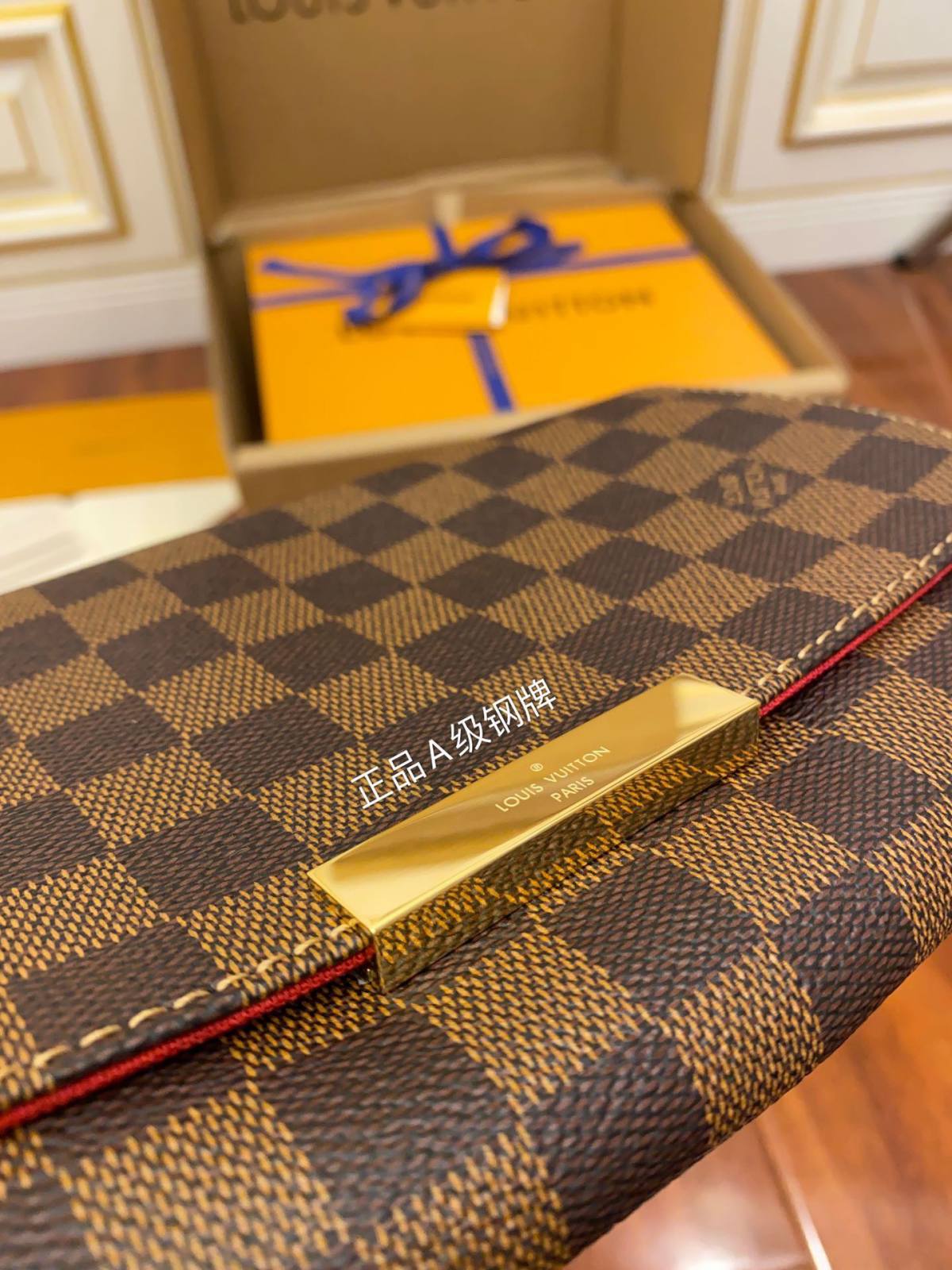 Ellebag Replica Craftsmanship: Louis Vuitton Classic Favorite Medium Handbag (N41129 N41276) Brown Check-最好的質量假路易威登包網上商店，複製設計師包 ru