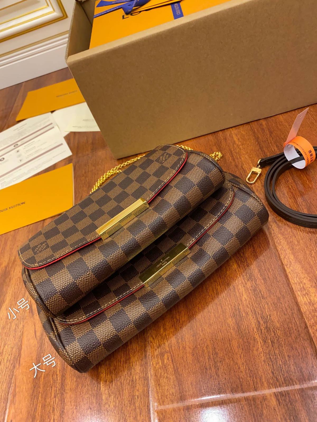 Ellebag Replica Craftsmanship: Louis Vuitton Classic Favorite Medium Handbag (N41129 N41276) Brown Check-Kedai Dalam Talian Beg Louis Vuitton Palsu Kualiti Terbaik, Beg reka bentuk replika ru