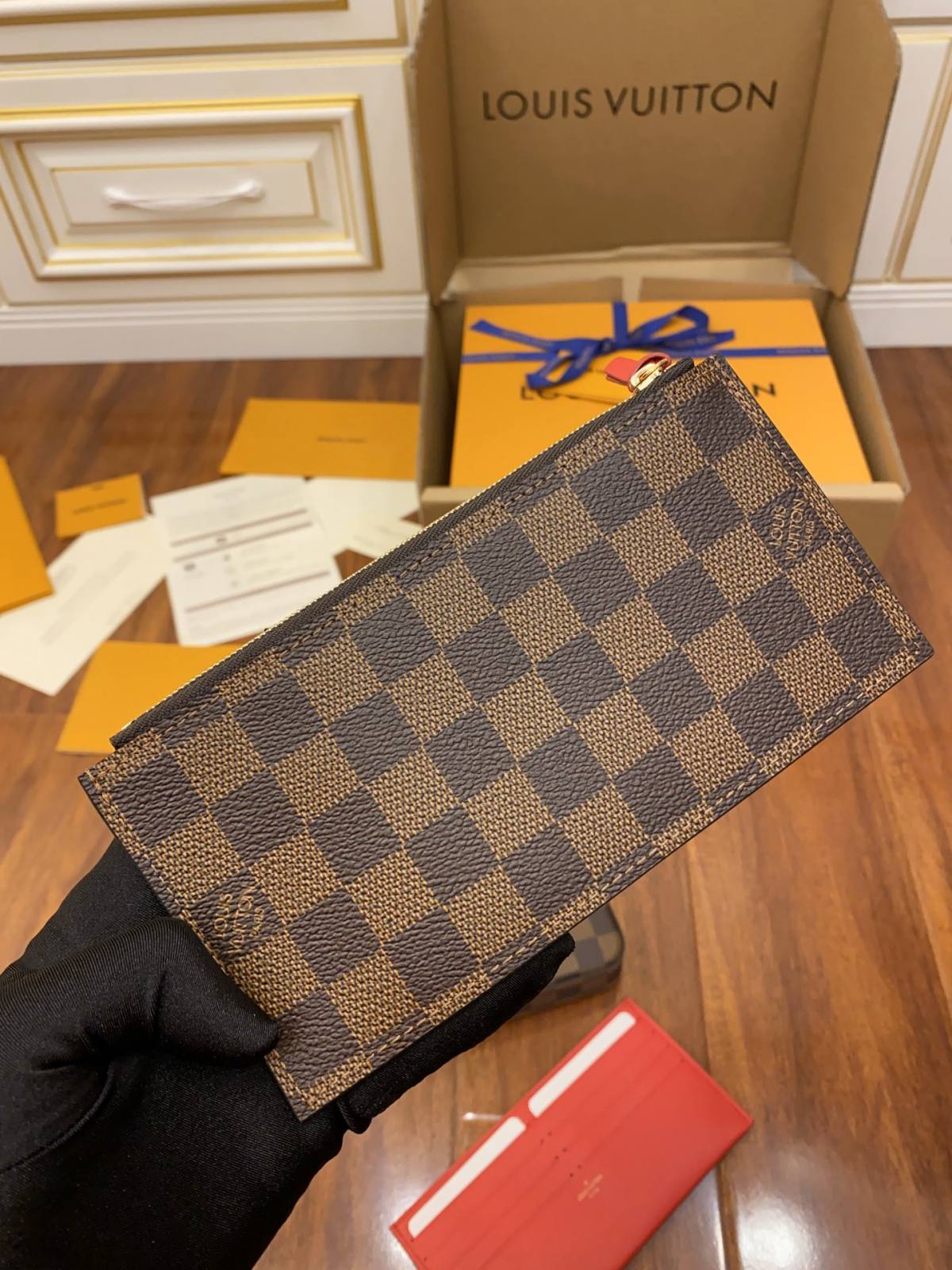 Ellebag’s Expert Replication: Louis Vuitton N63032 Damier Ebène Pochette FÉLICIE Chain Bag-Pangalusna kualitas palsu Louis Vuitton Kantong Toko Online, Replica desainer kantong ru