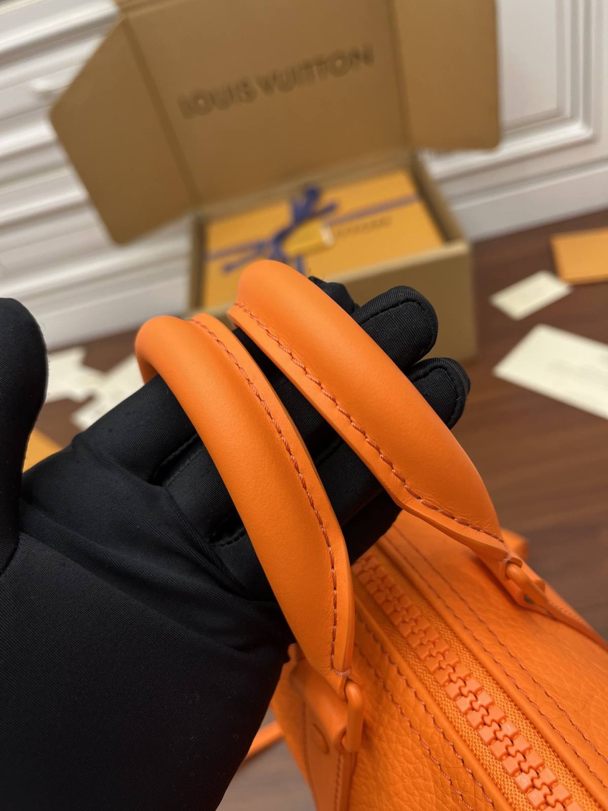 Ellebag’s Expert Replication: Louis Vuitton KEEPALL BANDOULIÈRE 25 Handbag (M20930) Orange-Kedai Dalam Talian Beg Louis Vuitton Palsu Kualiti Terbaik, Beg reka bentuk replika ru