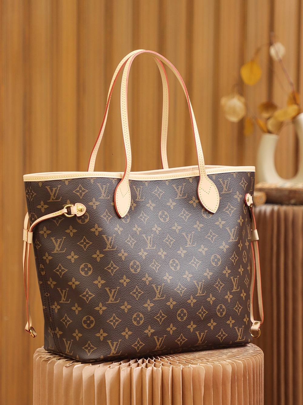 Ellebag’s Expert Replication: Louis Vuitton NEVERFULL Monogram/Beige Medium Handbag (M40995)-Best Quality Fake Louis Vuitton Bag Nettbutikk, Replica designer bag ru