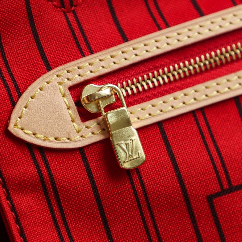 Ellebag’s Expert Replication: Louis Vuitton NEVERFULL Medium Handbag (M41177) with Monogram/Red Interior-Negozio in linea della borsa falsa di Louis Vuitton di migliore qualità, borsa del progettista della replica ru