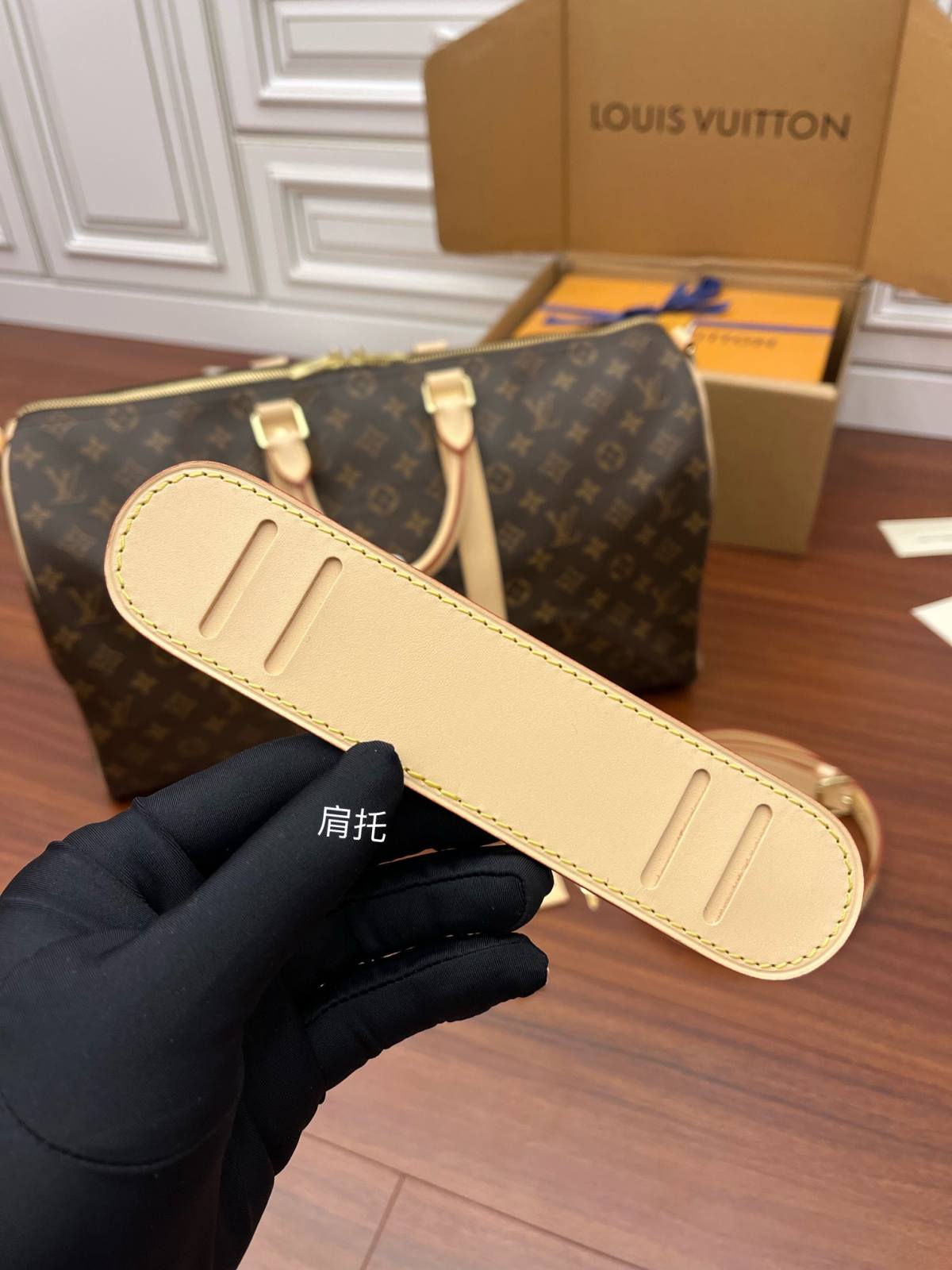 Ellebag’s Expert Replication: Louis Vuitton Keepall 45 Monogram with Yellow Leather (M41418)-Best Quality Replica designer Bag factory in China