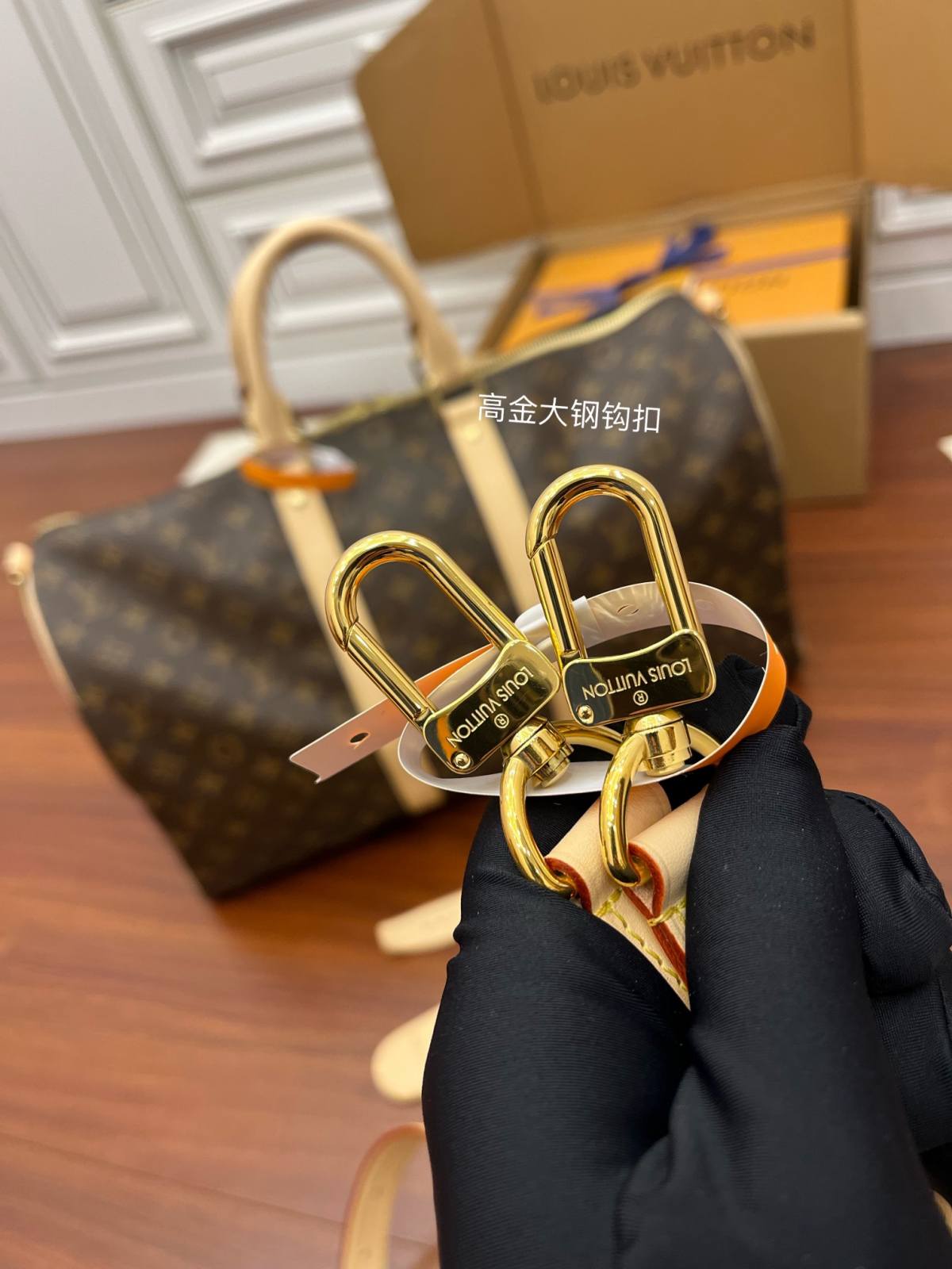 Ellebag’s Expert Replication: Louis Vuitton Keepall 45 Monogram with Yellow Leather (M41418)-Tienda en línea de bolsos Louis Vuitton falsos de la mejor calidad, réplica de bolsos de diseño ru