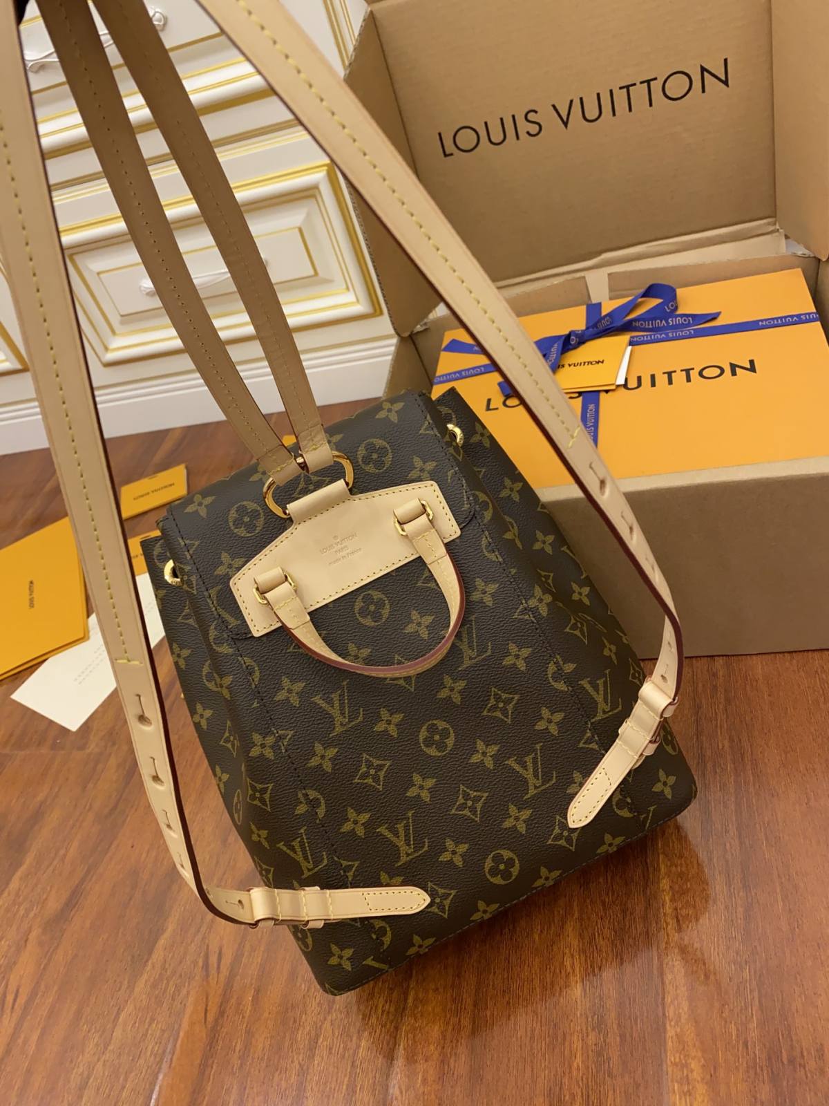 Ellebag’s Expert Replication: Louis Vuitton Montsouris Medium Sperone Backpack (M43431) Damier Azur Canvas-Beste Qualität gefälschte Louis Vuitton-Taschen Online-Shop, Replik-Designer-Tasche ru