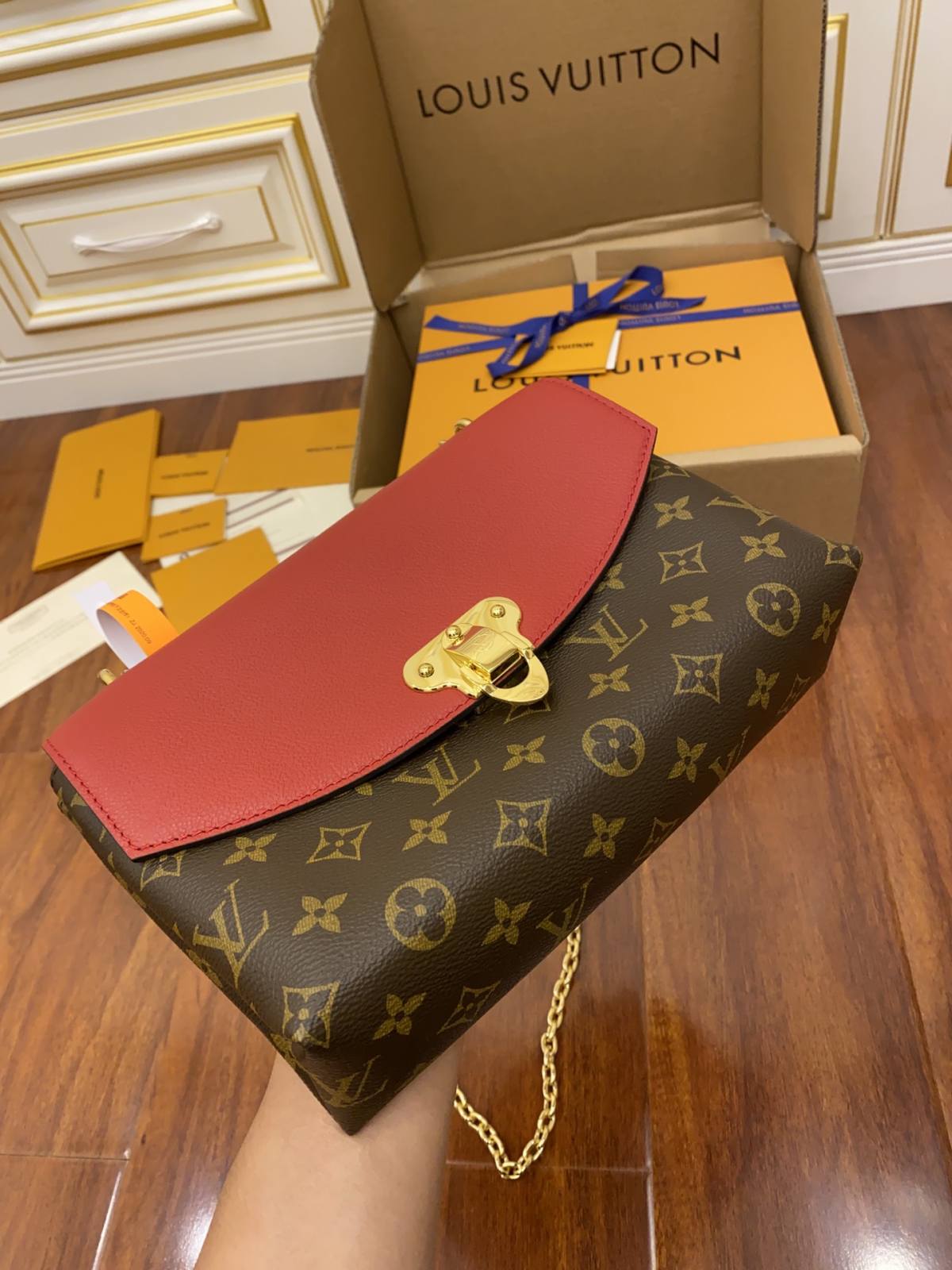 Ellebag’s Expert Replication: Louis Vuitton Saint Placide Chain Crossbody Bag (M43713)-Best Quality Fake Louis Vuitton Bag Online Store, Replica designer bag ru