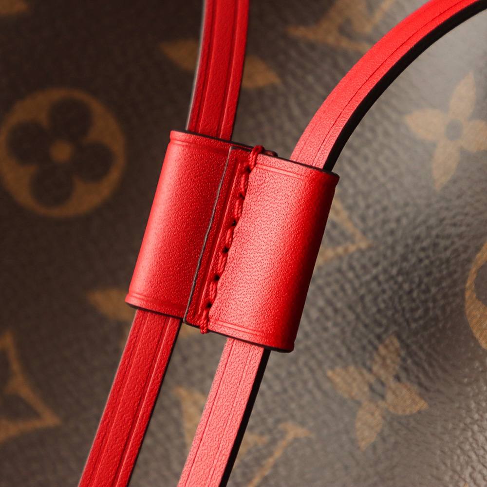 Ellebag’s Expert Replication: Louis Vuitton NeoNoe Bucket Bag in Red (M44021) Monogram-L-Aħjar Kwalità Foloz Louis Vuitton Bag Online Store, Replica designer bag ru