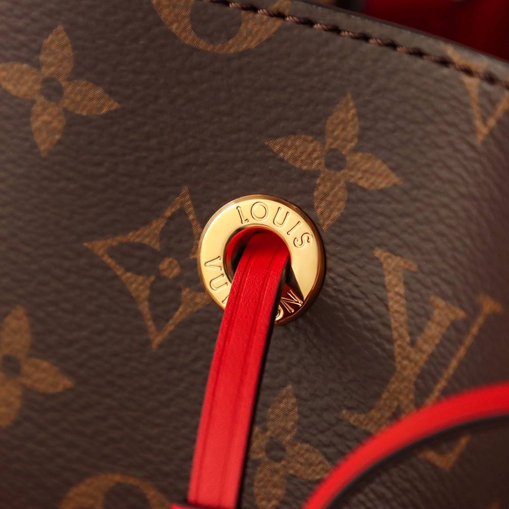 Ellebag’s Expert Replication: Louis Vuitton NeoNoe Bucket Bag in Red (M44021) Monogram-בעסטער קוואַליטעט שווינדל לוי ווויטטאָן באַג אָנליין קראָם, רעפּליקע דיזיינער זעקל רו