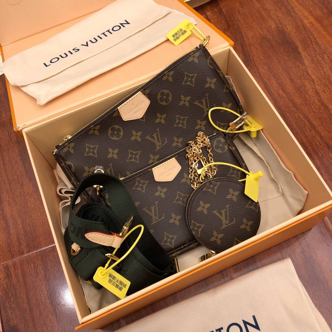 Ellebag Factory’s Expert Replication of Louis Vuitton MULTI POCHETTE ACCESSORIES (M44813) Green-Meilleure qualité de faux sac Louis Vuitton en ligne, réplique de sac de créateur ru