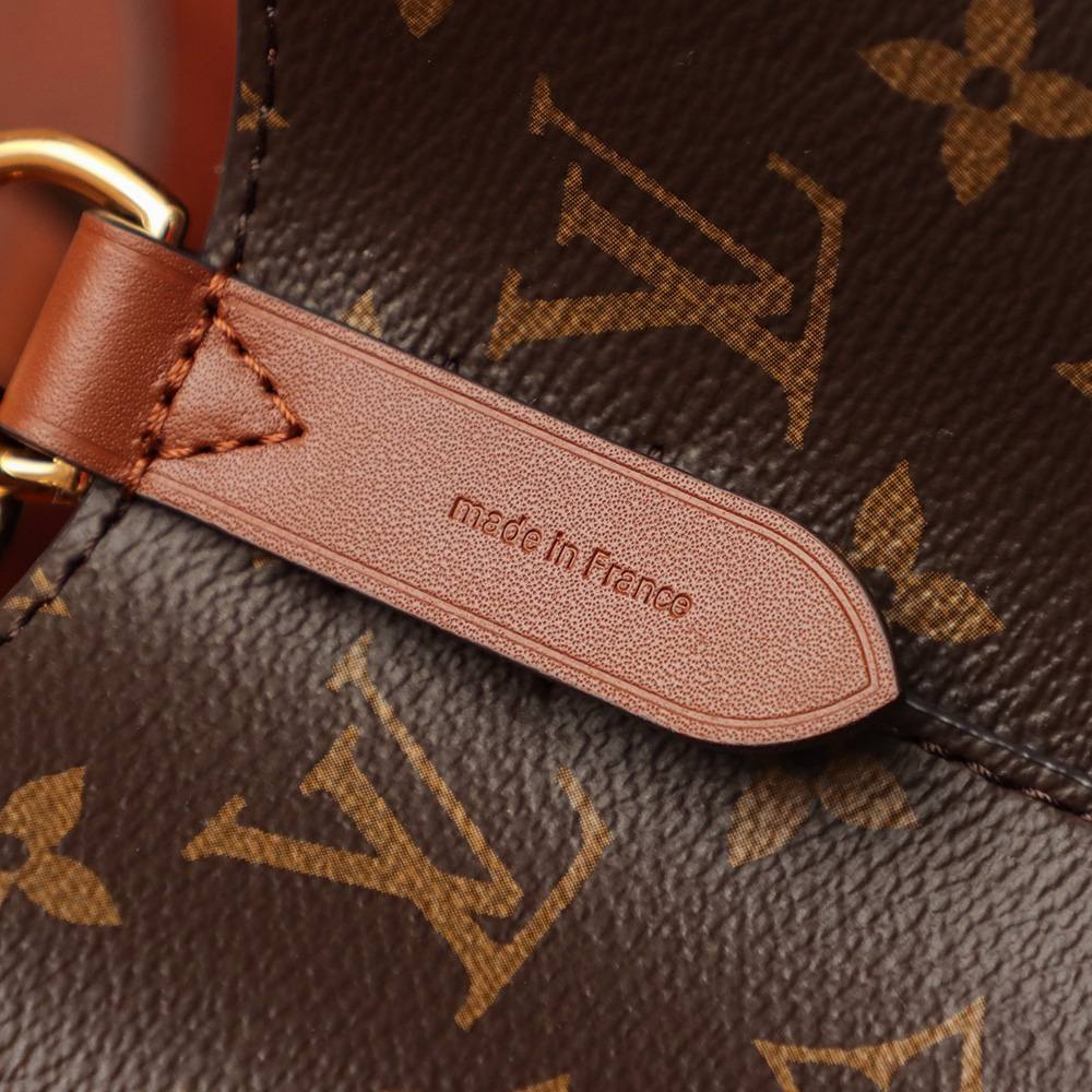 Ellebag Factory’s Replication Craftsmanship for Louis Vuitton NeoNoe Bucket Bag in Caramel (M44887)-Pangalusna kualitas palsu Louis Vuitton Kantong Toko Online, Replica desainer kantong ru