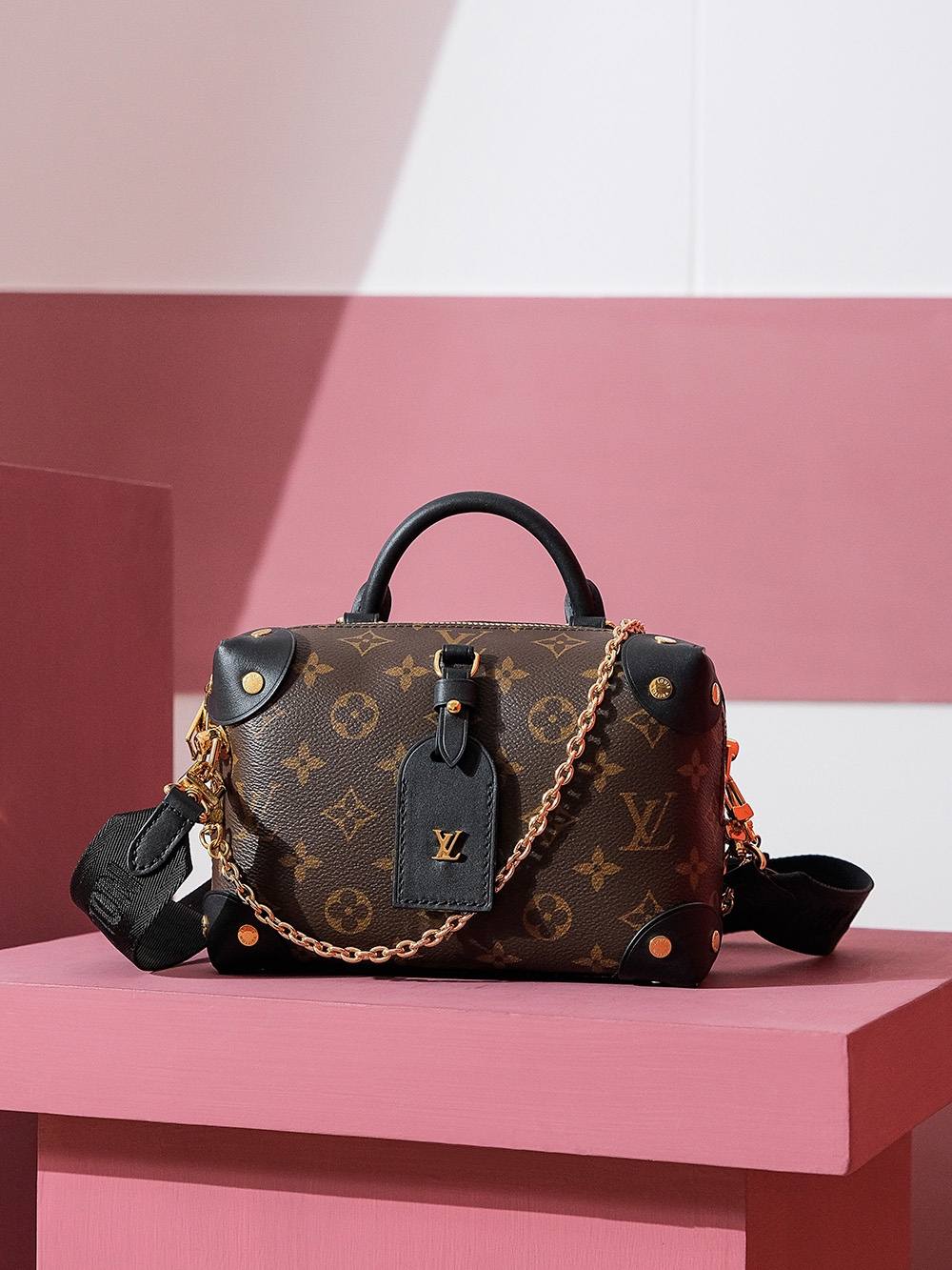 Ellebag Factory’s Replication Techniques for Louis Vuitton Petite Malle Aouple Black Bag M45571-Dyqani në internet i çantave të rreme Louis Vuitton me cilësi më të mirë, çanta modeli kopje ru