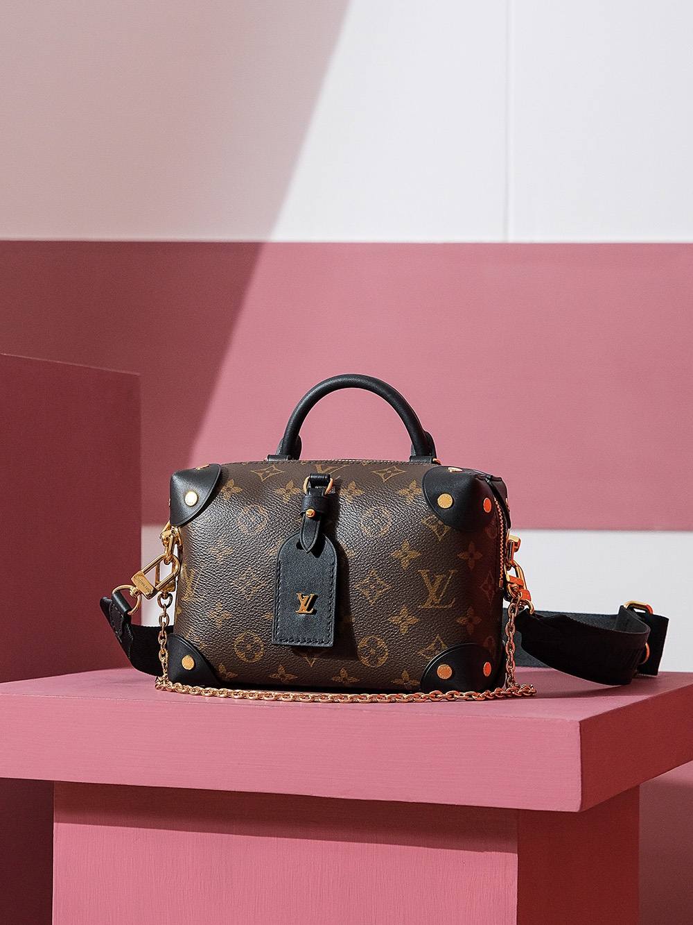 Ellebag Factory’s Replication Techniques for Louis Vuitton Petite Malle Aouple Black Bag M45571-Best Quality Fake Louis Vuitton Bag Online Store, Replica designer bag ru