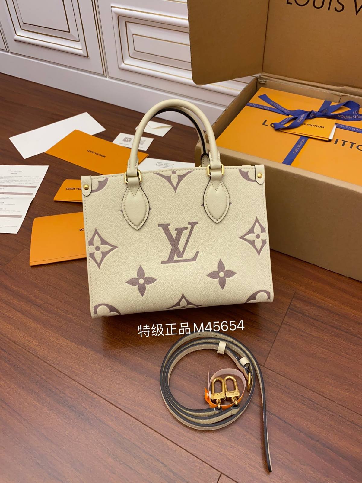 Ellebag Factory’s Replication Techniques for Louis Vuitton M45654 Cream Print Onthego Small Tote Bag-Negoziu in linea di borse Louis Vuitton falsi di migliore qualità, borsa di design di replica ru