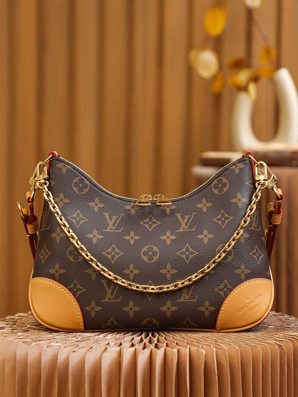 Ellebag Factory’s Replication Techniques for Louis Vuitton BOULOGNE Yellow Handbag (M45832)-最好的質量假路易威登包網上商店，複製設計師包 ru