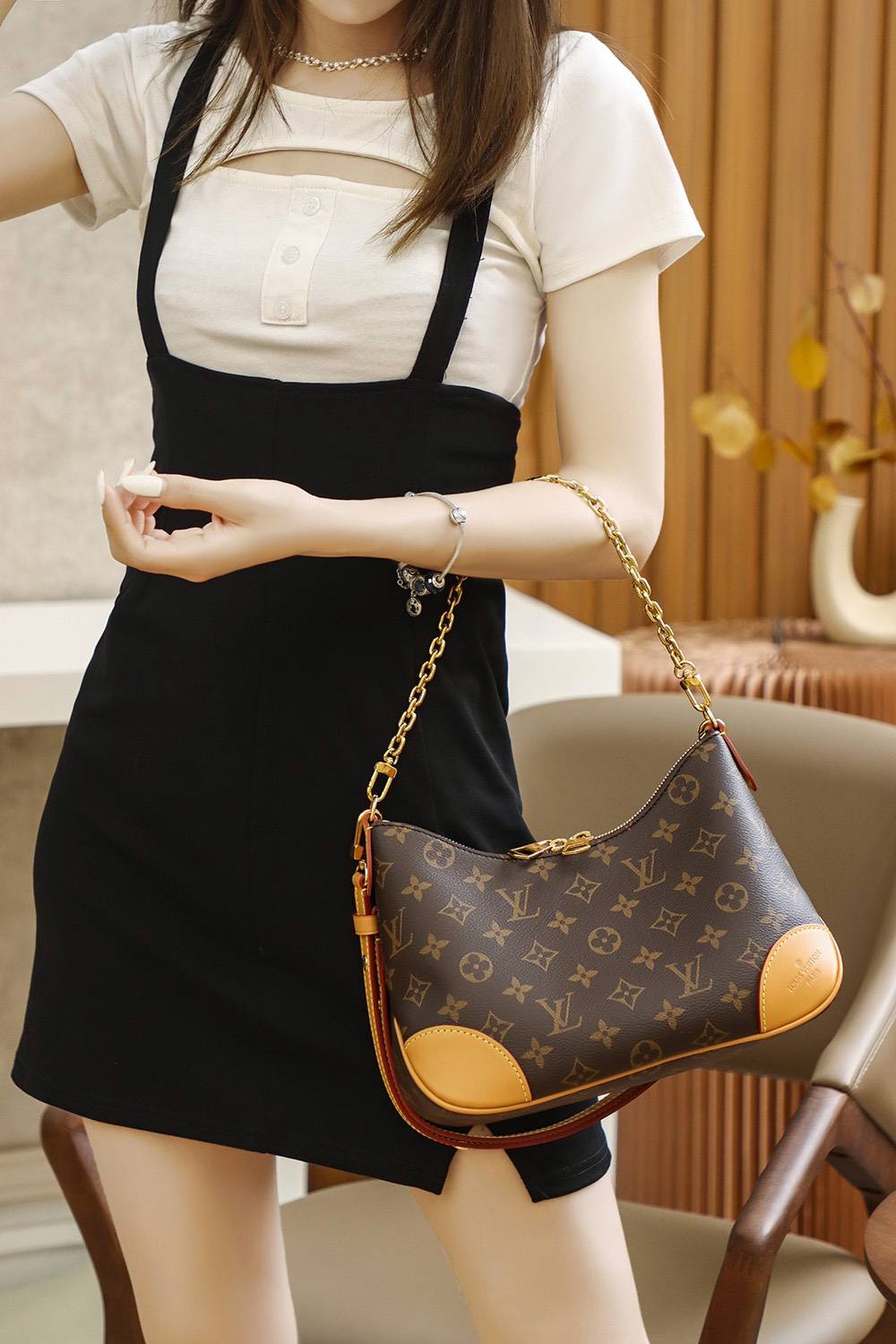 Ellebag Factory’s Replication Techniques for Louis Vuitton BOULOGNE Yellow Handbag (M45832)-最好的質量假路易威登包網上商店，複製設計師包 ru