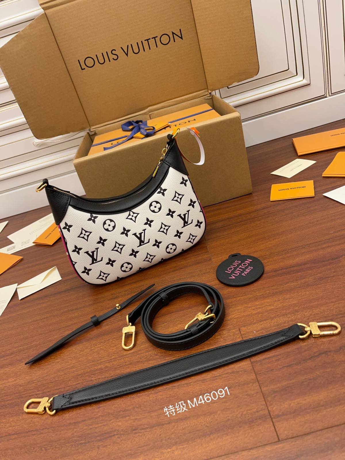 Ellebag Factory’s Replication Techniques for Louis Vuitton BAGATELLE Handbag (M46091) Black-Legjobb minőségű hamis Louis Vuitton táska online áruház, replika designer táska ru