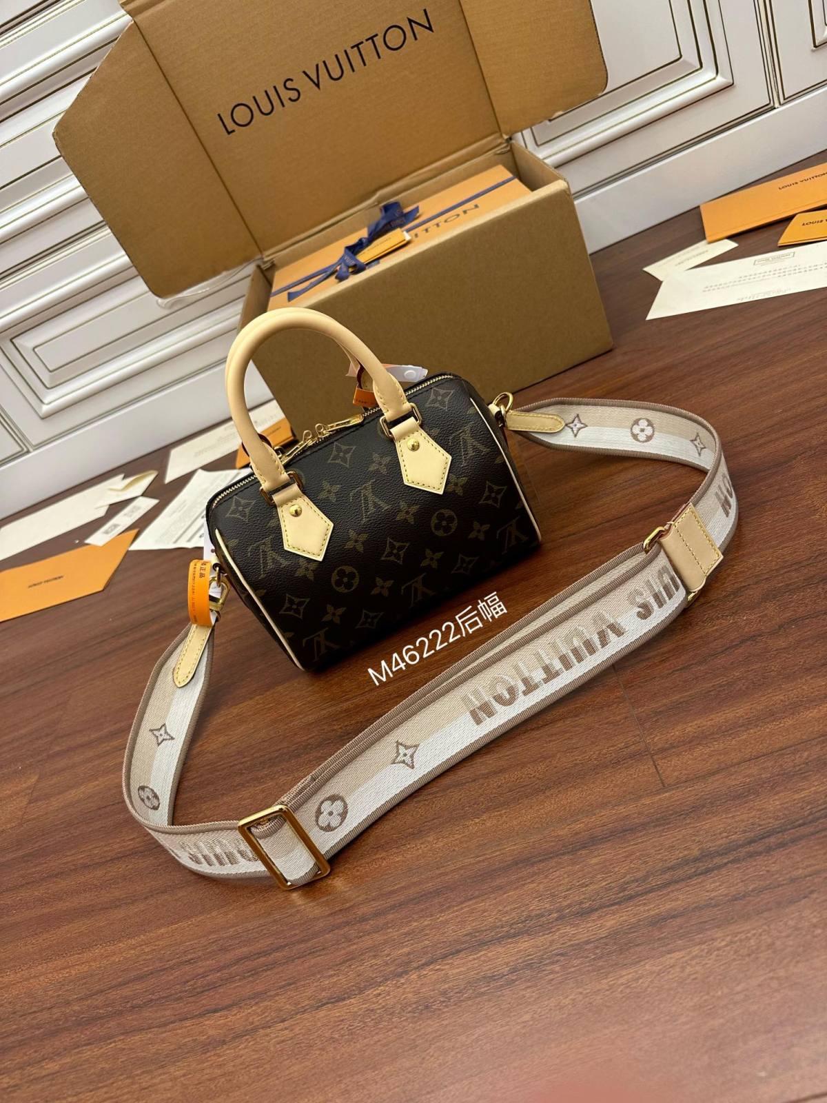 Ellebag Factory Replication Techniques for Louis Vuitton Speedy Bandoulière 20 Handbag (M46222)-Best Quality Fake Louis Vuitton Bag Online Store, Replica designer bag ru