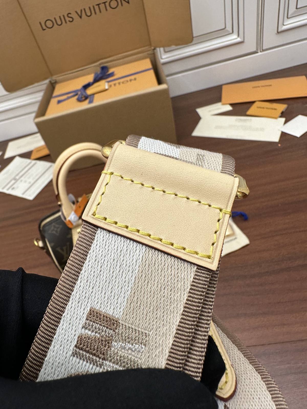 Ellebag Factory Replication Techniques for Louis Vuitton Speedy Bandoulière 20 Handbag (M46222)-Labākās kvalitātes viltotās Louis Vuitton somas tiešsaistes veikals, dizaineru somas kopija ru