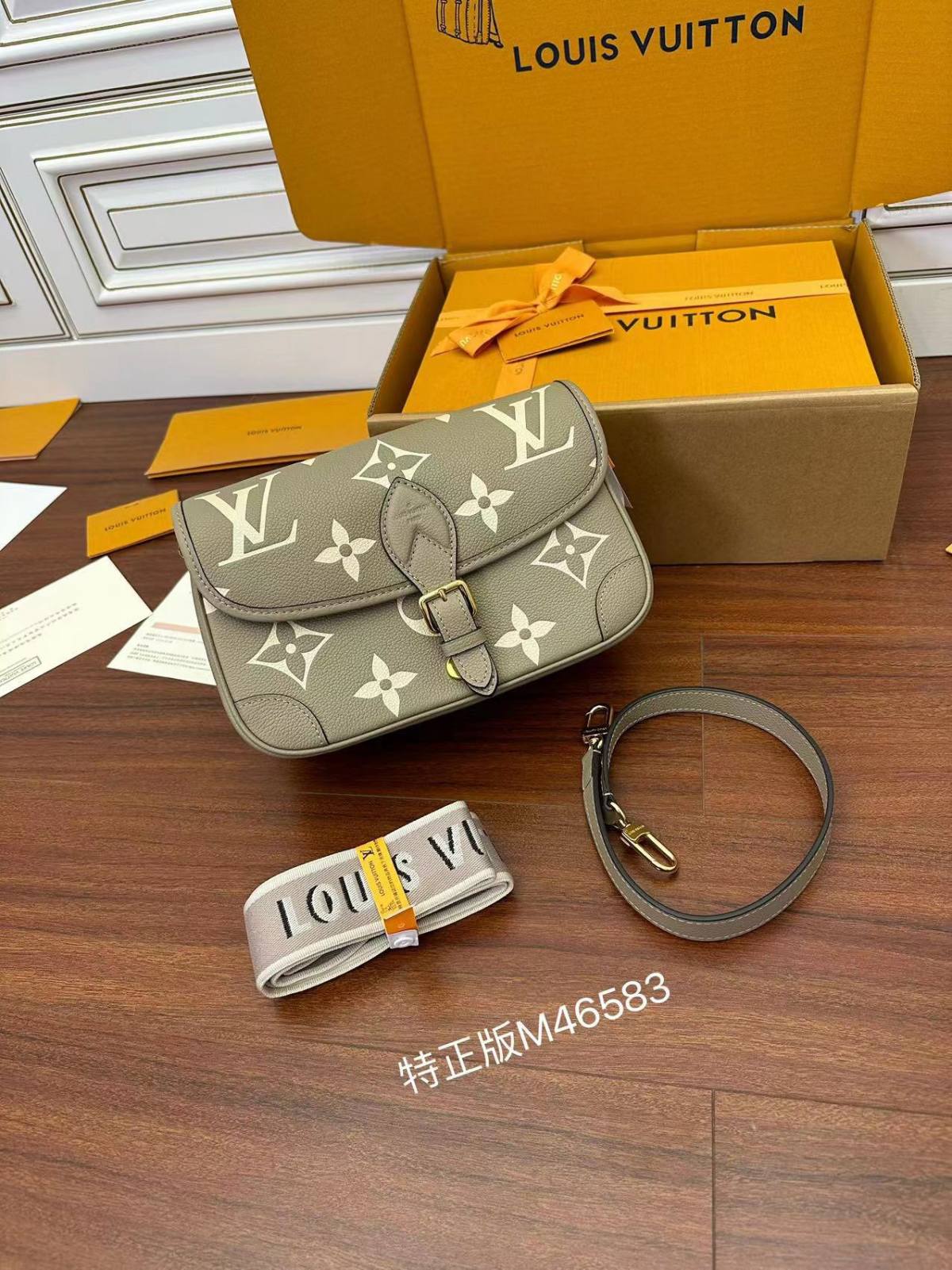 Ellebag Factory Replication Technique – Louis Vuitton Diane Elephant Grey Print Handbag (M46583)-Najlepsza jakość fałszywych torebek Louis Vuitton Sklep internetowy, projektant repliki torebki ru