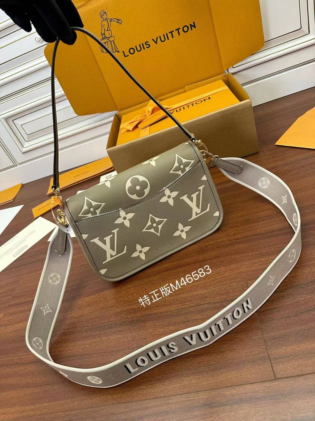 Ellebag Factory Replication Technique – Louis Vuitton Diane Elephant Grey Print Handbag (M46583)-Duka la Mtandaoni la Begi Bandia ya Louis Vuitton ya Ubora, Begi la wabuni wa Replica ru