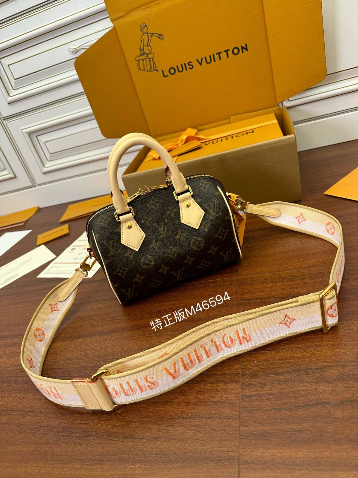 Ellebag Factory Replication Technique – Louis Vuitton SPEEDY BANDOULIÈRE 20 Handbag (M46594)-Loja online de bolsa Louis Vuitton falsa de melhor qualidade, bolsa de designer de réplica ru