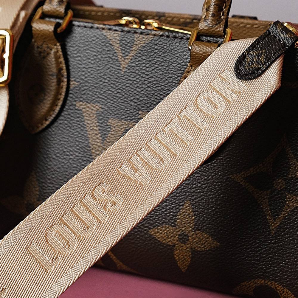 Ellebag Factory Replication Technique for Louis Vuitton Onthego East West Tote Bag (M46653): Giant Monogram and Monogram Reverse Canvas-Meilleure qualité de faux sac Louis Vuitton en ligne, réplique de sac de créateur ru