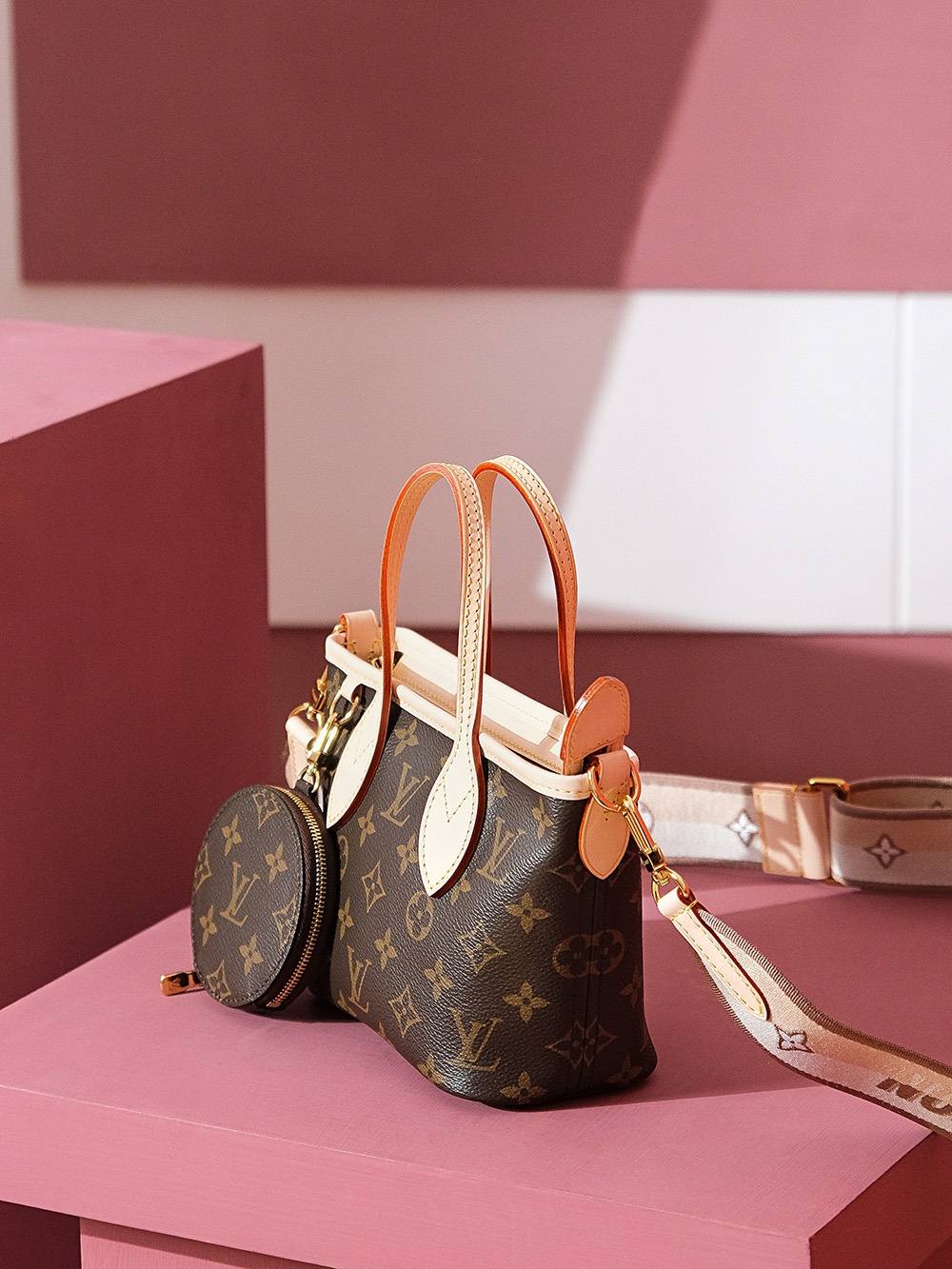 Ellebag new comming replica bag: Neverfull BB New Handbag (M46705)-Pangalusna kualitas palsu Louis Vuitton Kantong Toko Online, Replica desainer kantong ru