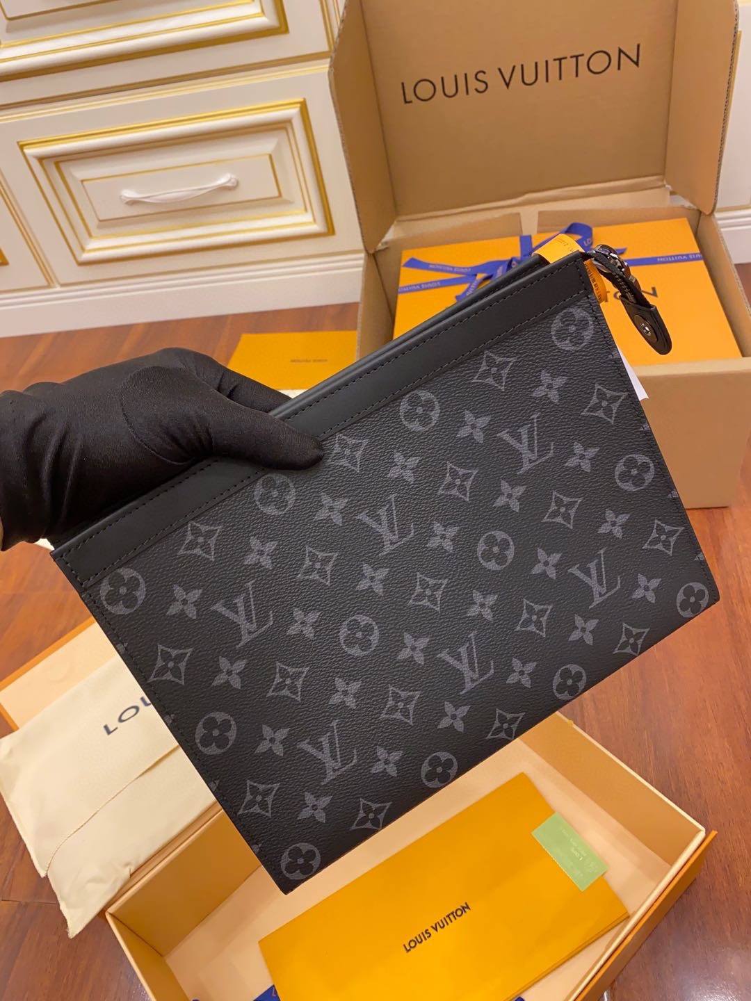 Ellebag Mastery: Replica of LV Monogram Eclipse Black Pochette Voyage M61692-Best Quality Fake Louis Vuitton Bag Online Store, Replica designer bag ru