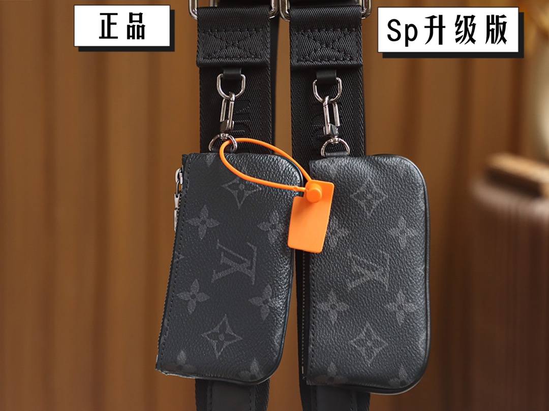 Ellebag’s Exquisite Replica of LV TRIO POCHETTE M69443 in Monogram Eclipse Black-Najlepsza jakość fałszywych torebek Louis Vuitton Sklep internetowy, projektant repliki torebki ru