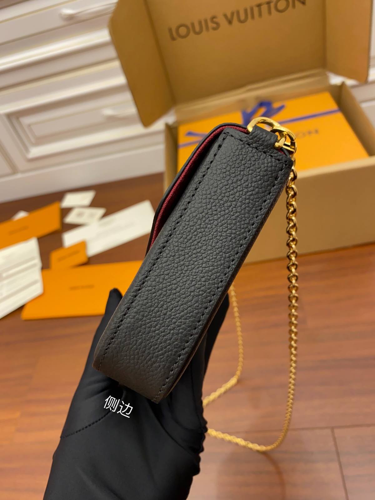 Ellebag’s Replica Excellence in Louis Vuitton M80482 Black Pochette FÉLICIE Felicie Chain Bag-Loja online de bolsa Louis Vuitton falsa de melhor qualidade, bolsa de designer de réplica ru