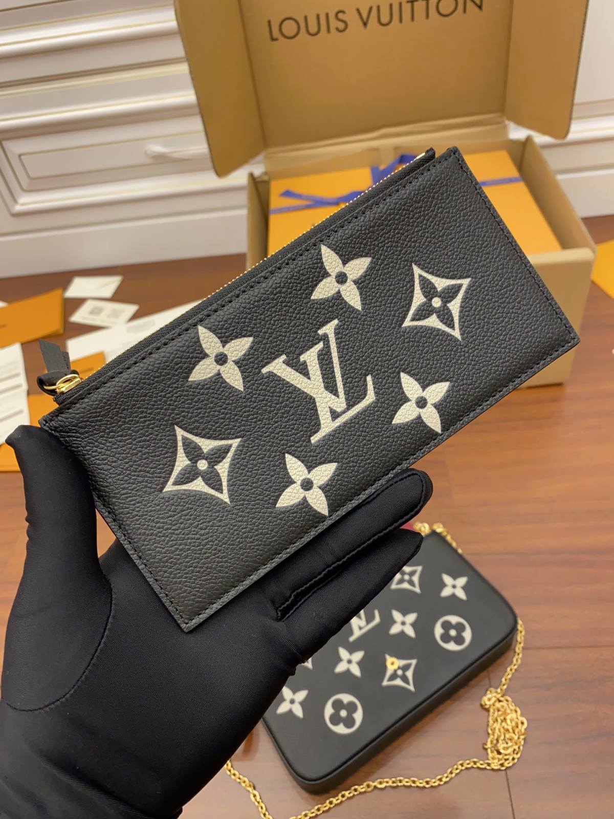 Ellebag’s Replica Excellence in Louis Vuitton M80482 Black Pochette FÉLICIE Felicie Chain Bag-Best Quality Fake Louis Vuitton Bag Online Store, Replica designer bag ru