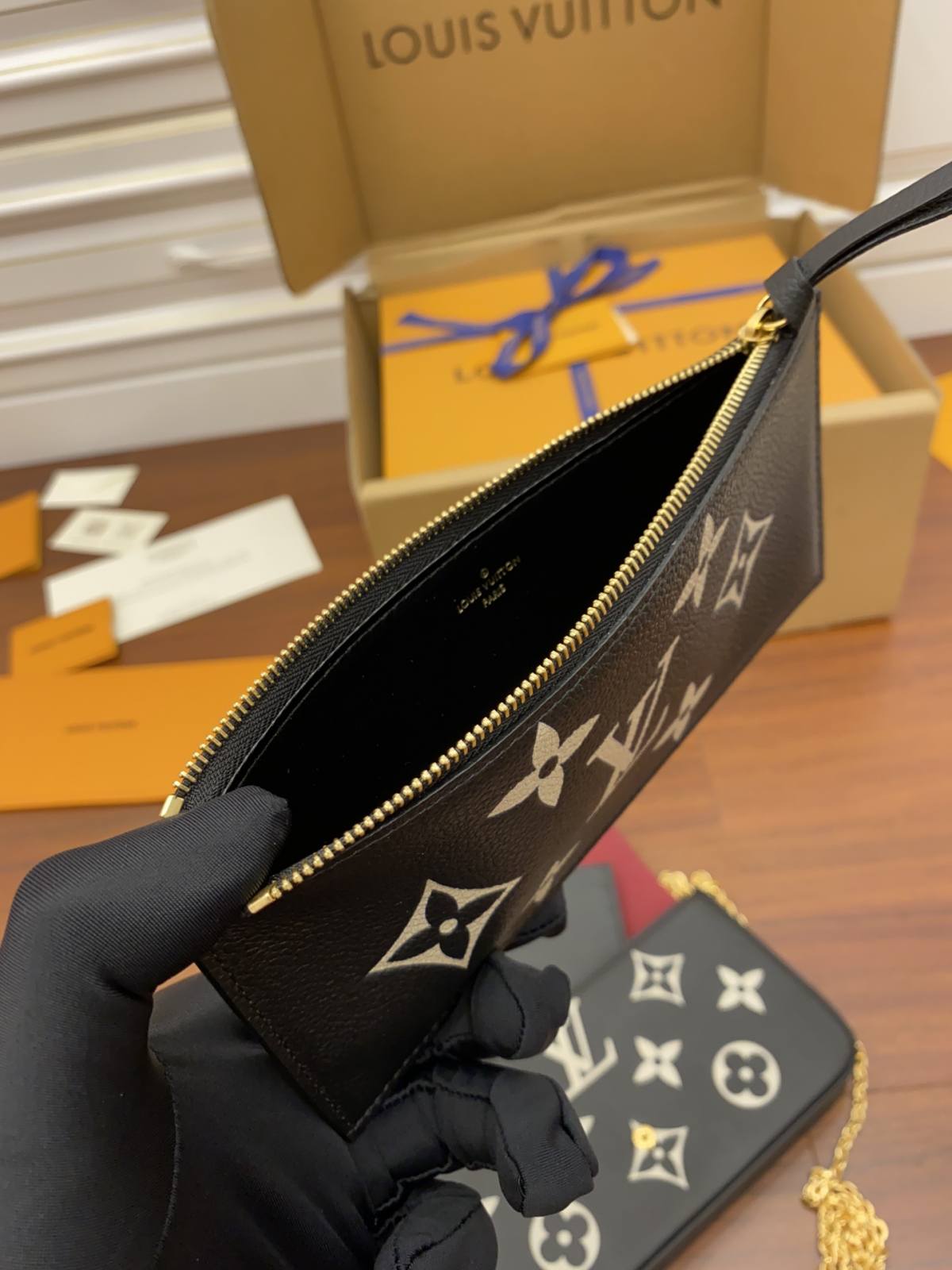 Ellebag’s Replica Excellence in Louis Vuitton M80482 Black Pochette FÉLICIE Felicie Chain Bag-Best Quality Fake Louis Vuitton Bag Online Store, Replica designer bag ru