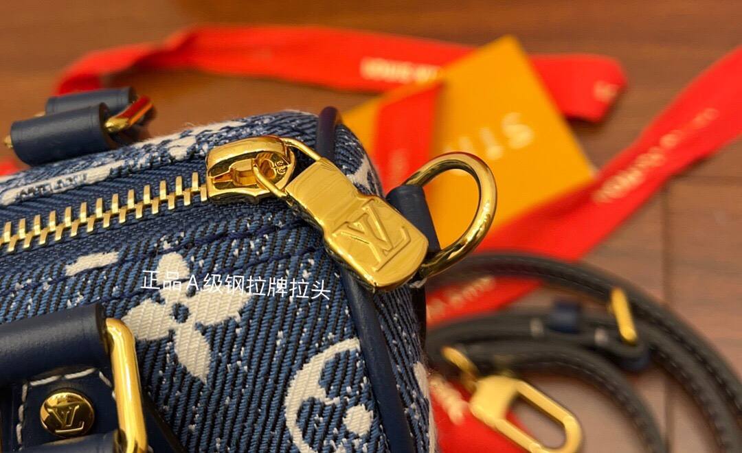 Ellebag Factory’s Masterful Replication of Louis Vuitton M81168 NANO SPEEDY Handbag in Blue Monogram Embossed Denim-Najlepsza jakość fałszywych torebek Louis Vuitton Sklep internetowy, projektant repliki torebki ru