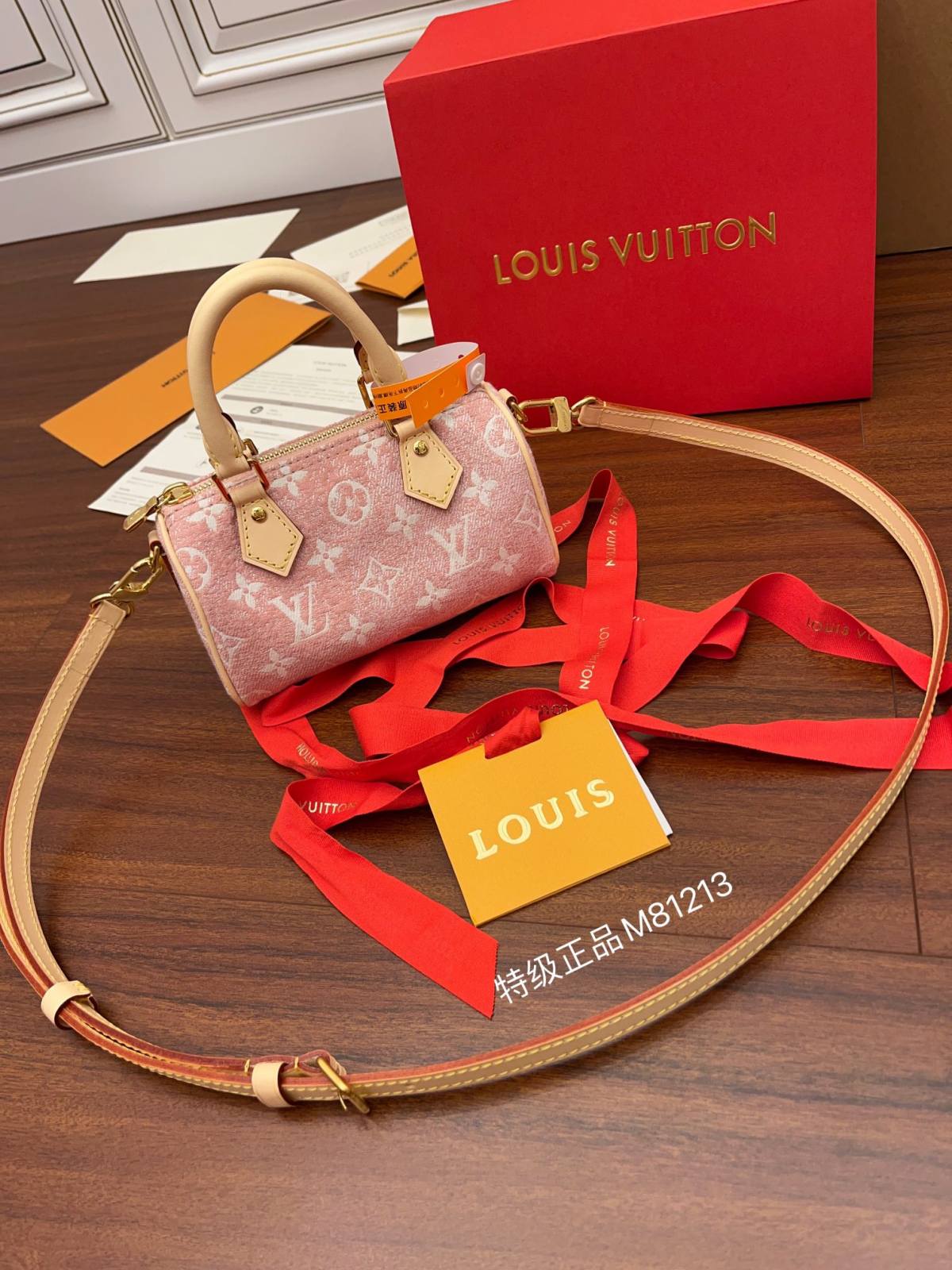 Ellebag Factory’s Replication Craftsmanship for Louis Vuitton M81213 Nano Speedy Handbag in Pink-Bedste kvalitet Fake Louis Vuitton Bag Online Store, Replica designer bag ru