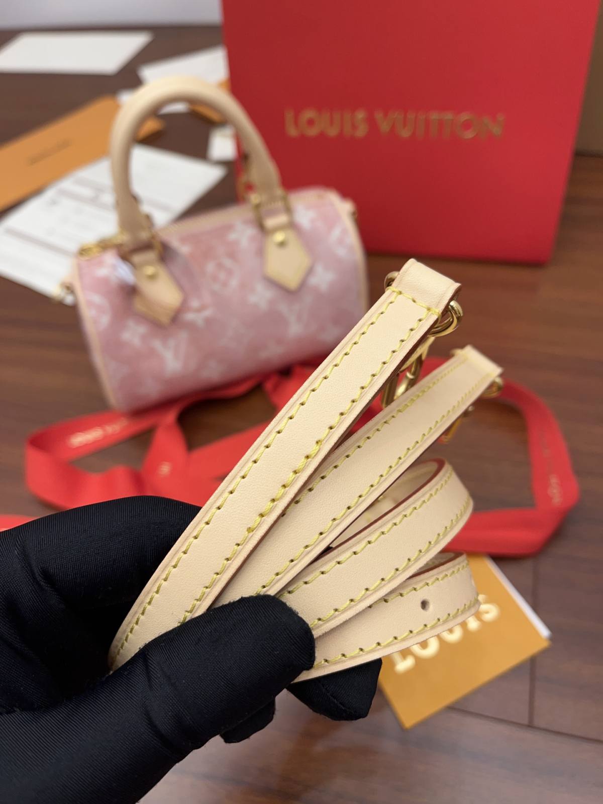 Ellebag Factory’s Replication Craftsmanship for Louis Vuitton M81213 Nano Speedy Handbag in Pink-Best Quality Fake Louis Vuitton Bag Online Store, Replica designer bag ru