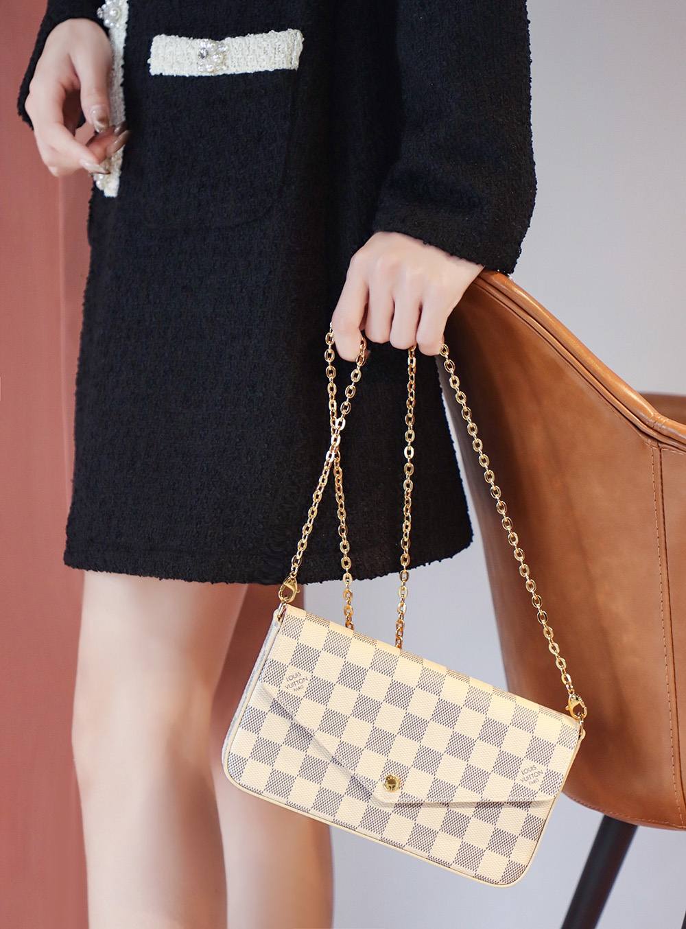 Ellebag Factory’s Exquisite Replication of Louis Vuitton Pochette FÉLICIE N63106-Magazin online de geanți Louis Vuitton fals de cea mai bună calitate, geantă de designer replica ru