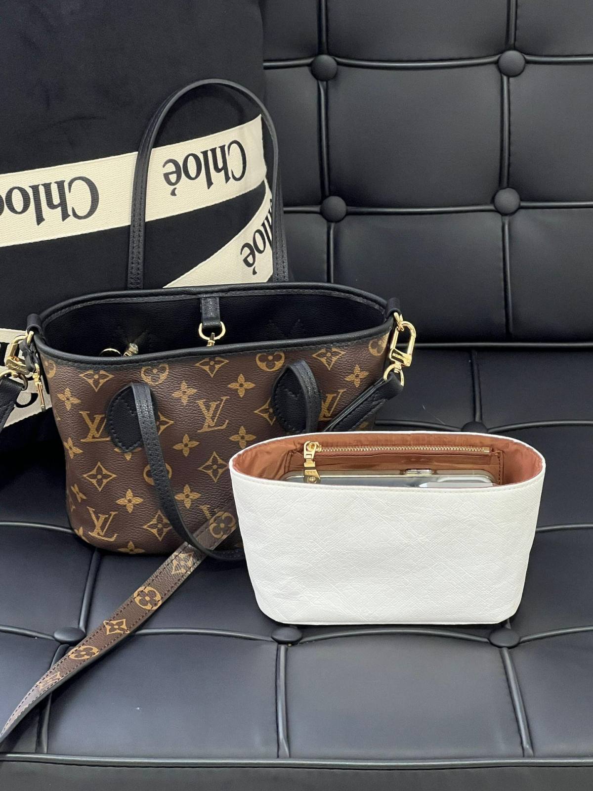 Ellebag’s 1:1 Replica of Louis Vuitton M12099 Neverfull Bandoulière Inside Out BB: Crafting Luxury with Precision-최고의 품질 가짜 루이비통 가방 온라인 스토어, 복제 디자이너 가방 ru