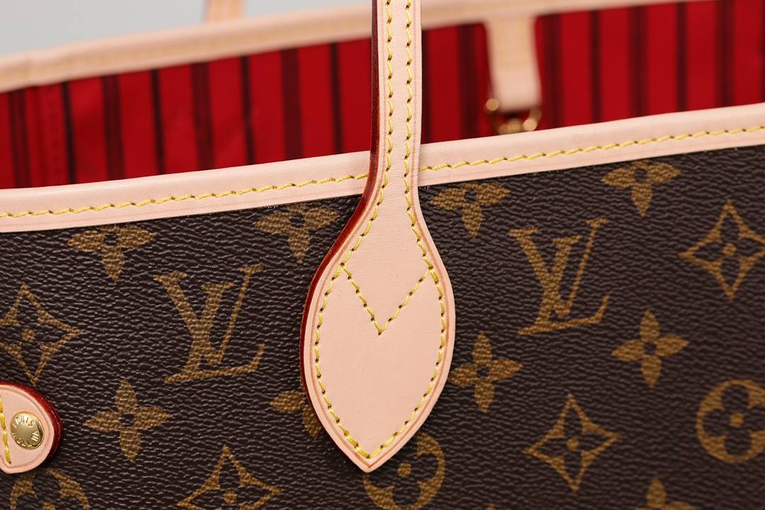 Ellebag’s 1:1 Replica of Louis Vuitton M41177 Neverfull Medium Tote – The Iconic Monogram with Red Interior （2024 Nov updated）-Negozio in linea della borsa falsa di Louis Vuitton di migliore qualità, borsa del progettista della replica ru