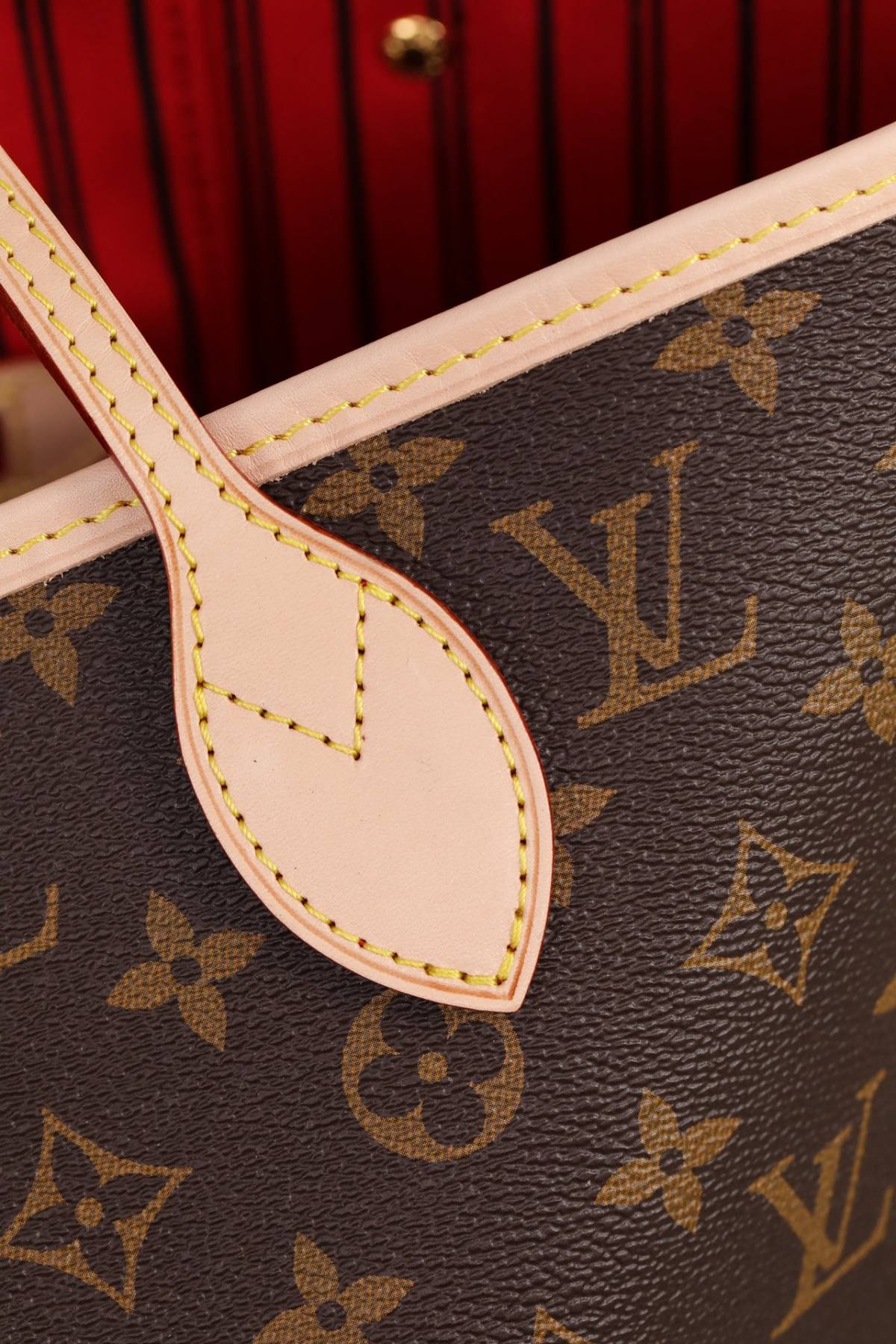 Ellebag’s 1:1 Replica of Louis Vuitton M41177 Neverfull Medium Tote – The Iconic Monogram with Red Interior （2024 Nov updated）-Pangalusna kualitas palsu Louis Vuitton Kantong Toko Online, Replica desainer kantong ru