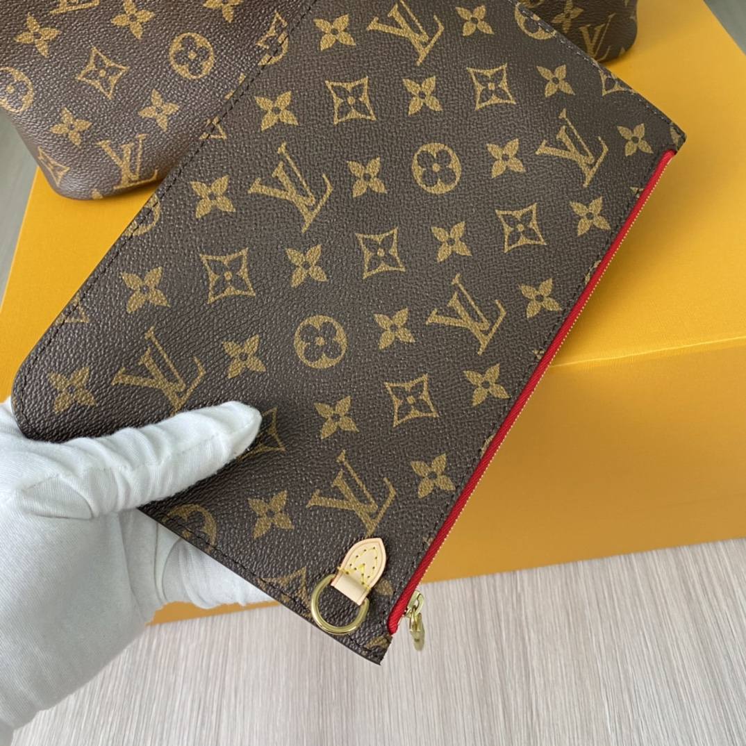 Ellebag’s 1:1 Replica of Louis Vuitton M41177 Neverfull Medium Tote – The Iconic Monogram with Red Interior （2024 Nov updated）-Pangalusna kualitas palsu Louis Vuitton Kantong Toko Online, Replica desainer kantong ru