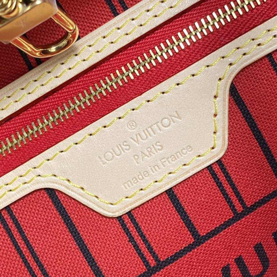 Ellebag’s 1:1 Replica of Louis Vuitton M41177 Neverfull Medium Tote – The Iconic Monogram with Red Interior （2024 Nov updated）-Negozio in linea della borsa falsa di Louis Vuitton di migliore qualità, borsa del progettista della replica ru