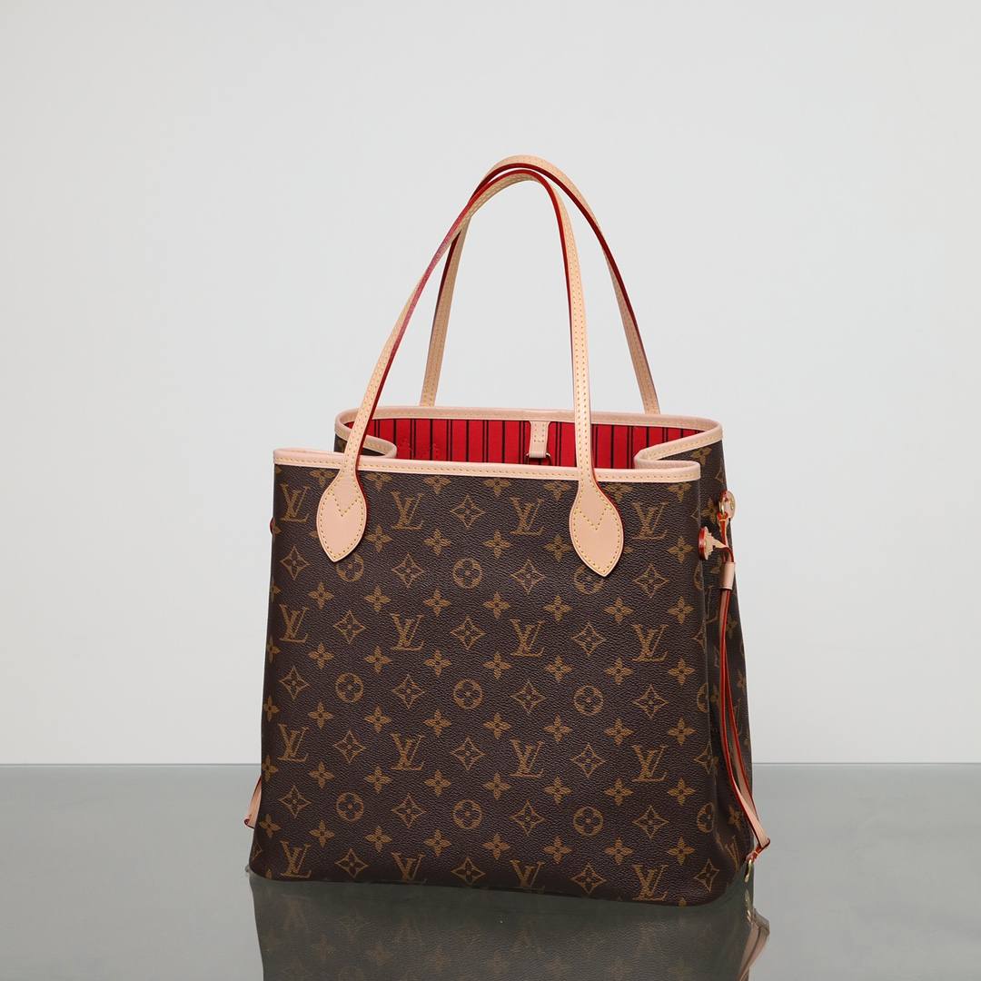 Ellebag’s 1:1 Replica of Louis Vuitton M41177 Neverfull Medium Tote – The Iconic Monogram with Red Interior （2024 Nov updated）-Best Quality Replica designer Bag factory in China