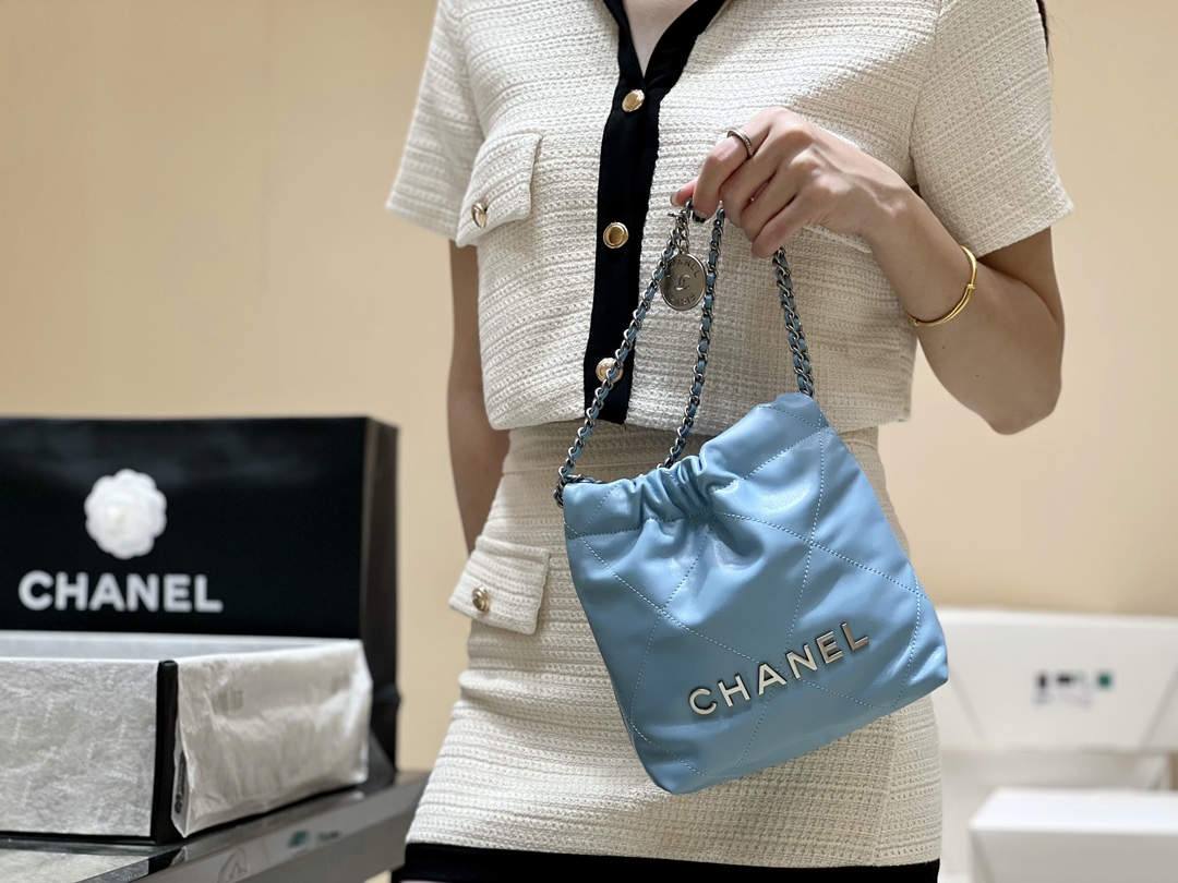 A Symphony in Blue: Ellebag super fake CHANEL 22 Mini Bag in Sky Blue (2024 Nov Updated)-Best Quality Fake Louis Vuitton Bag Online Store, Replica designer bag ru