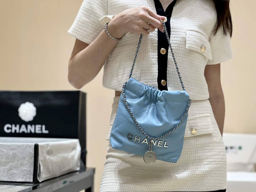 A Symphony in Blue: Ellebag super fake CHANEL 22 Mini Bag in Sky Blue (2024 Nov Updated)-Meilleure qualité de faux sac Louis Vuitton en ligne, réplique de sac de créateur ru