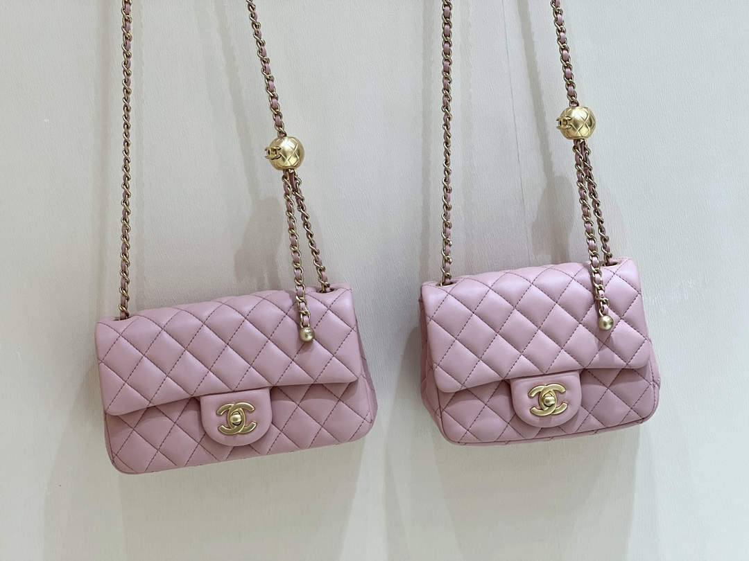 Ellebag highest replica Chanel CF with CC Gold Ball on Chain: A Delicate Pink Mini Delight(2024 Dec Updated)-Best Quality Fake Louis Vuitton Bag Online Store, Replica designer bag ru