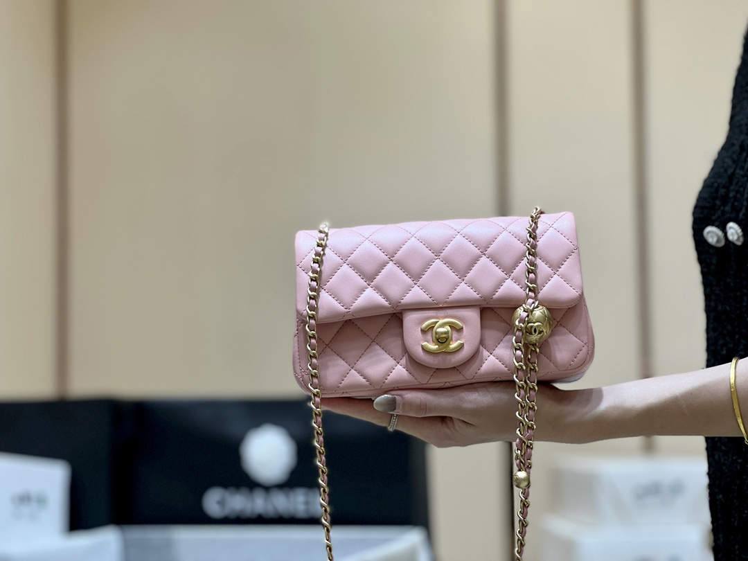 Ellebag highest replica Chanel CF with CC Gold Ball on Chain: A Delicate Pink Mini Delight(2024 Dec Updated)-Best Quality Fake Louis Vuitton Bag Online Store, Replica designer bag ru