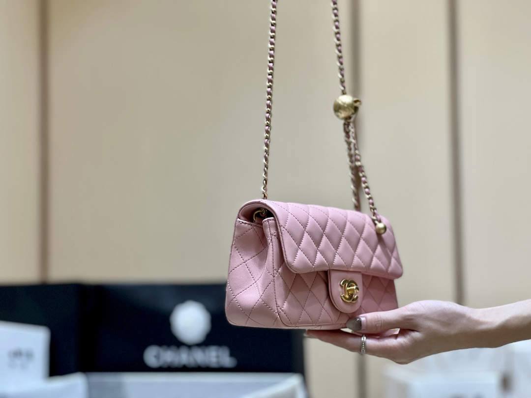 Ellebag highest replica Chanel CF with CC Gold Ball on Chain: A Delicate Pink Mini Delight(2024 Dec Updated)-Best Quality Fake Louis Vuitton Bag Online Store, Replica designer bag ru