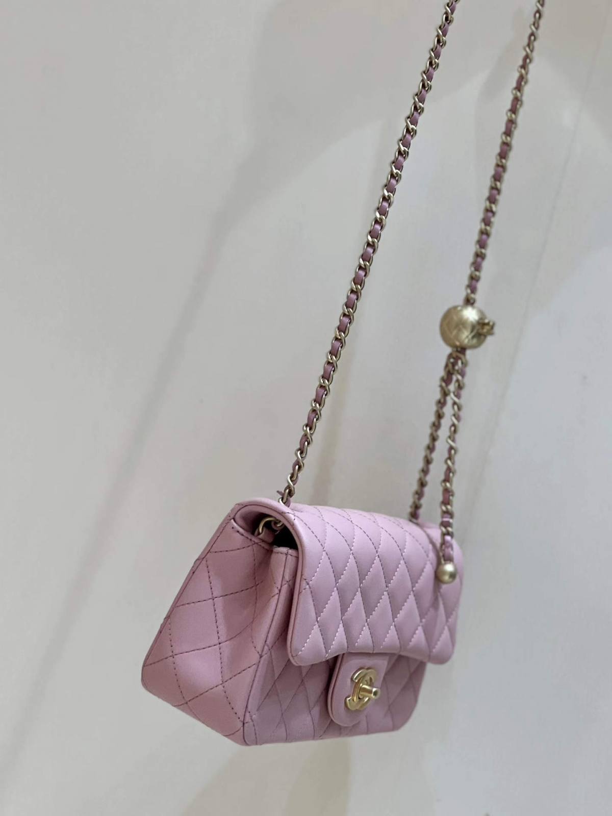 Ellebag highest replica Chanel CF with CC Gold Ball on Chain: A Delicate Pink Mini Delight(2024 Dec Updated)-Best Quality Fake Louis Vuitton Bag Online Store, Replica designer bag ru