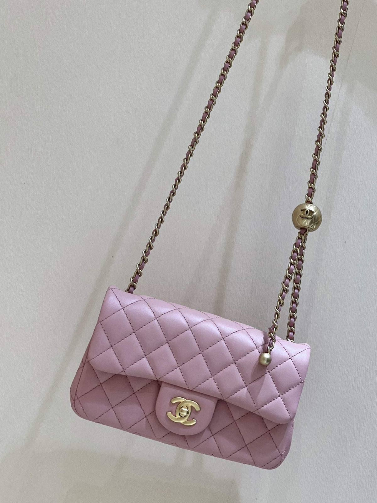 Ellebag highest replica Chanel CF with CC Gold Ball on Chain: A Delicate Pink Mini Delight(2024 Dec Updated)-Best Quality Fake Louis Vuitton Bag Online Store, Replica designer bag ru