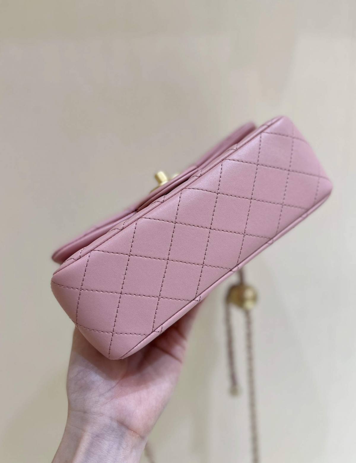 Ellebag highest replica Chanel CF with CC Gold Ball on Chain: A Delicate Pink Mini Delight(2024 Dec Updated)-Best Quality Fake Louis Vuitton Bag Online Store, Replica designer bag ru